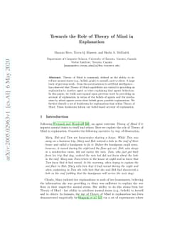 Towards the Role of Theory of Mind in Explanation