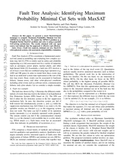 Fault Tree Analysis: Identifying Maximum Probability Minimal Cut Sets
  with MaxSAT