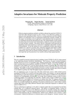 Adaptive Invariance for Molecule Property Prediction