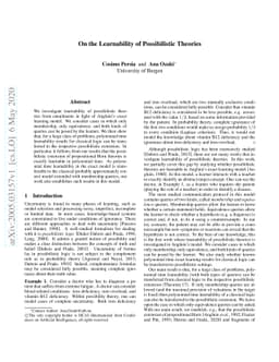 On the Learnability of Possibilistic Theories