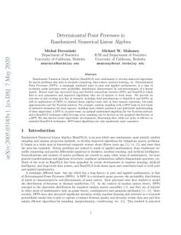 Determinantal Point Processes in Randomized Numerical Linear Algebra