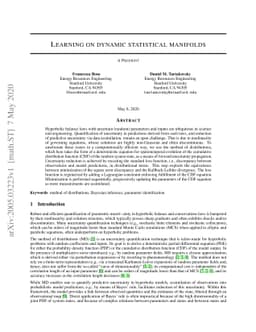 Learning on dynamic statistical manifolds