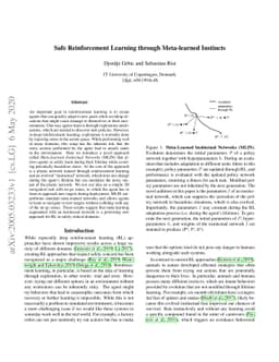 Safe Reinforcement Learning through Meta-learned Instincts