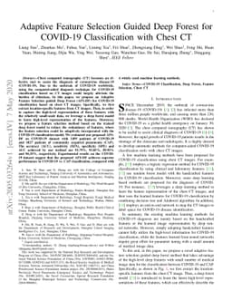 Adaptive Feature Selection Guided Deep Forest for COVID-19
  Classification with Chest CT