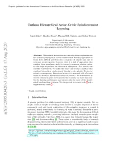 Curious Hierarchical Actor-Critic Reinforcement Learning