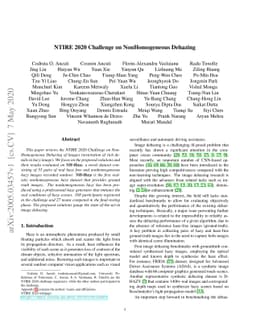 NTIRE 2020 Challenge on NonHomogeneous Dehazing