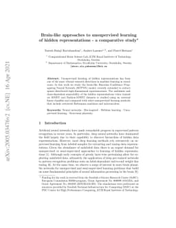 Brain-like approaches to unsupervised learning of hidden representations
  -- a comparative study