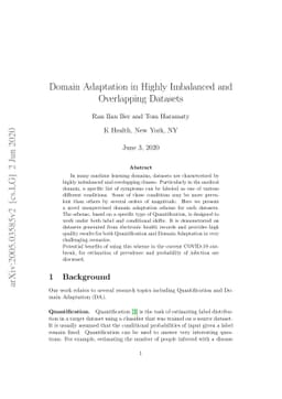 Domain Adaptation in Highly Imbalanced and Overlapping Datasets
