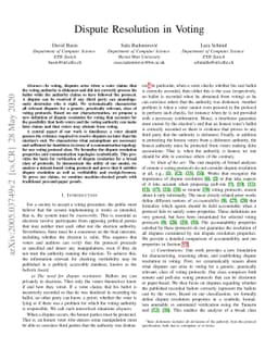 Dispute Resolution in Voting