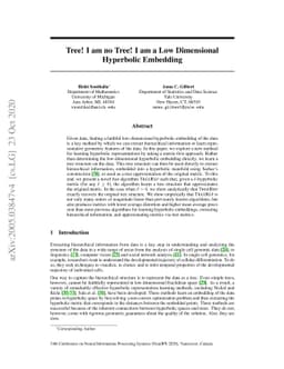 Tree! I am no Tree! I am a Low Dimensional Hyperbolic Embedding