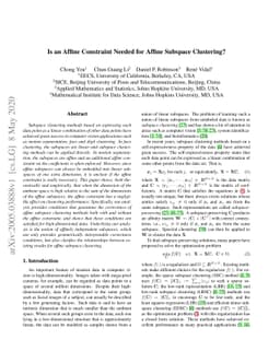 Is an Affine Constraint Needed for Affine Subspace Clustering?