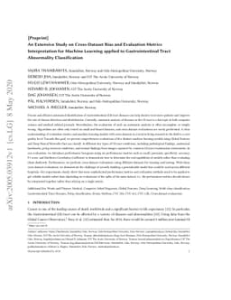 An Extensive Study on Cross-Dataset Bias and Evaluation Metrics
  Interpretation for Machine Learning applied to Gastrointestinal Tract
  Abnormality Classification