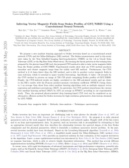 Inferring Vector Magnetic Fields from Stokes Profiles of GST/NIRIS Using
  a Convolutional Neural Network