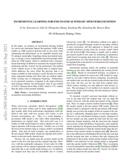 Incremental Learning for End-to-End Automatic Speech Recognition