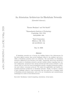 An Attestation Architecture for Blockchain Networks