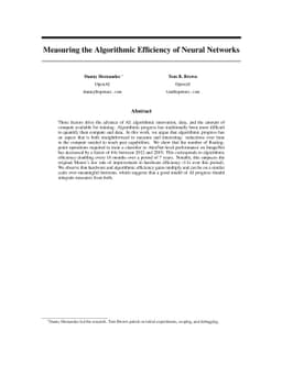 Measuring the Algorithmic Efficiency of Neural Networks