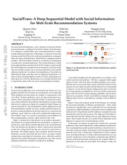 SocialTrans: A Deep Sequential Model with Social Information for
  Web-Scale Recommendation Systems