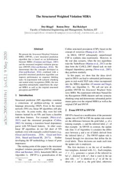The Structured Weighted Violations MIRA