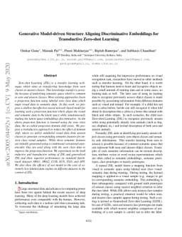 Generative Model-driven Structure Aligning Discriminative Embeddings for
  Transductive Zero-shot Learning