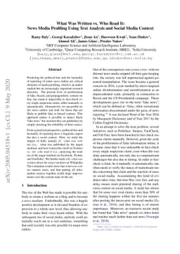 What Was Written vs. Who Read It: News Media Profiling Using Text
  Analysis and Social Media Context