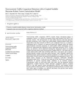 Non-recurrent Traffic Congestion Detection with a Coupled Scalable
  Bayesian Robust Tensor Factorization Model