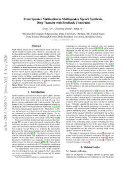 From Speaker Verification to Multispeaker Speech Synthesis, Deep
  Transfer with Feedback Constraint