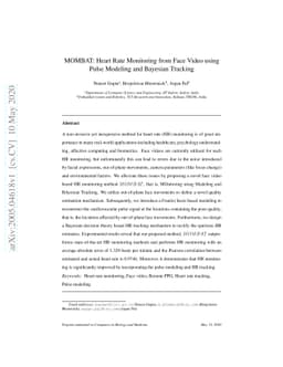 MOMBAT: Heart Rate Monitoring from Face Video using Pulse Modeling and
  Bayesian Tracking