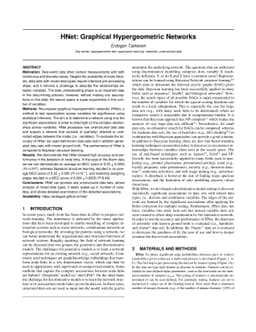 HNet: Graphical Hypergeometric Networks