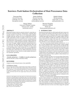Xanthus: Push-button Orchestration of Host Provenance Data Collection