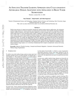 An Inductive Transfer Learning Approach using Cycle-consistent
  Adversarial Domain Adaptation with Application to Brain Tumor Segmentation