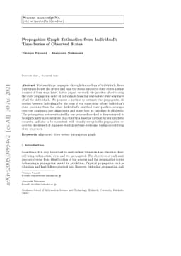 Propagation Graph Estimation from Individual's Time Series of Observed
  States