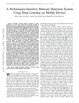 A Performance-Sensitive Malware Detection System Using Deep Learning on
  Mobile Devices