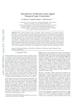 Data-Driven Verification under Signal Temporal Logic Constraints
