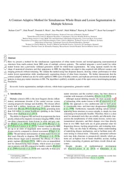 A Contrast-Adaptive Method for Simultaneous Whole-Brain and Lesion
  Segmentation in Multiple Sclerosis