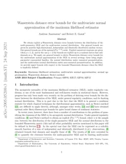 Wasserstein distance error bounds for the multivariate normal
  approximation of the maximum likelihood estimator