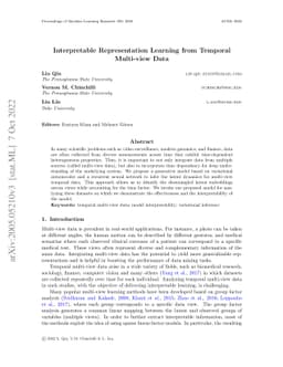 Interpretable Deep Representation Learning from Temporal Multi-view Data