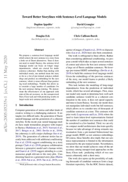 Toward Better Storylines with Sentence-Level Language Models