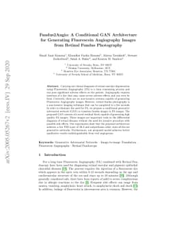 Fundus2Angio: A Conditional GAN Architecture for Generating Fluorescein
  Angiography Images from Retinal Fundus Photography