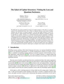 The Safari of Update Structures: Visiting the Lens and Quantum
  Enclosures