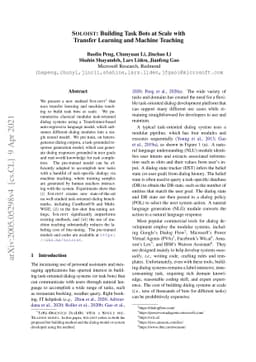 SOLOIST: Building Task Bots at Scale with Transfer Learning and Machine
  Teaching