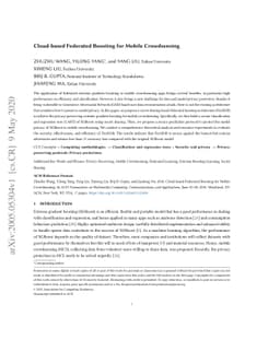 Cloud-based Federated Boosting for Mobile Crowdsensing