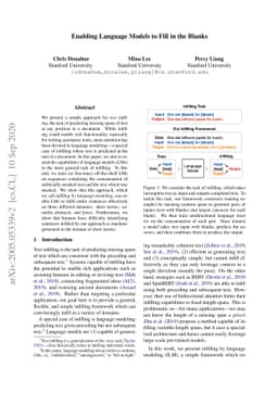 Enabling Language Models to Fill in the Blanks