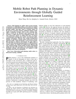 Mobile Robot Path Planning in Dynamic Environments through Globally
  Guided Reinforcement Learning