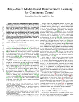 Delay-Aware Model-Based Reinforcement Learning for Continuous Control
