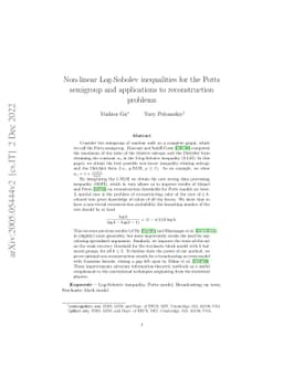 Non-linear Log-Sobolev inequalities for the Potts semigroup and
  applications to reconstruction problems