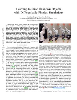 Learning to Slide Unknown Objects with Differentiable Physics
  Simulations
