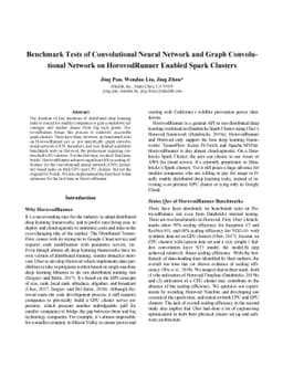 Benchmark Tests of Convolutional Neural Network and Graph Convolutional
  Network on HorovodRunner Enabled Spark Clusters