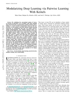 Modularizing Deep Learning via Pairwise Learning With Kernels