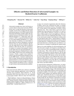 Effective and Robust Detection of Adversarial Examples via
  Benford-Fourier Coefficients