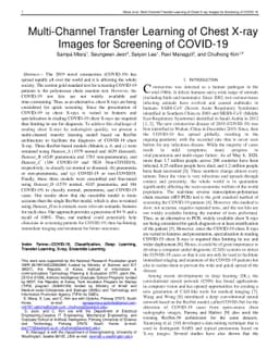 Multi-Channel Transfer Learning of Chest X-ray Images for Screening of
  COVID-19